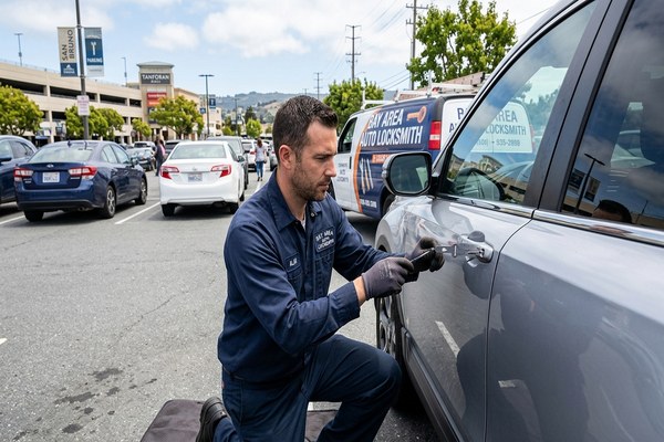 Automotive locksmith programming key fob for San Bruno vehicle